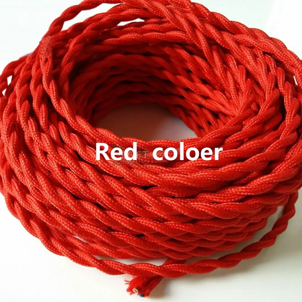 Wholesale Price Copper Wire 3m/lot 2x0.75 Color Vintage Fabric Cable Copper Conductor Eletrical wire Twisted cable For Lamp