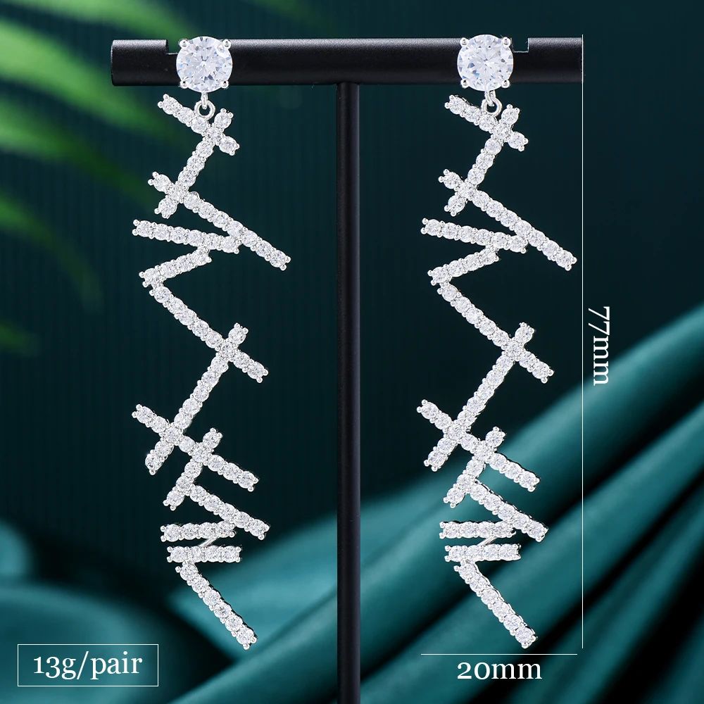 Missvikki Luxury Long Pendant Earrings High Quality Cubic Zirconia European Wedding Party Show Best Gift Jewelry New Original