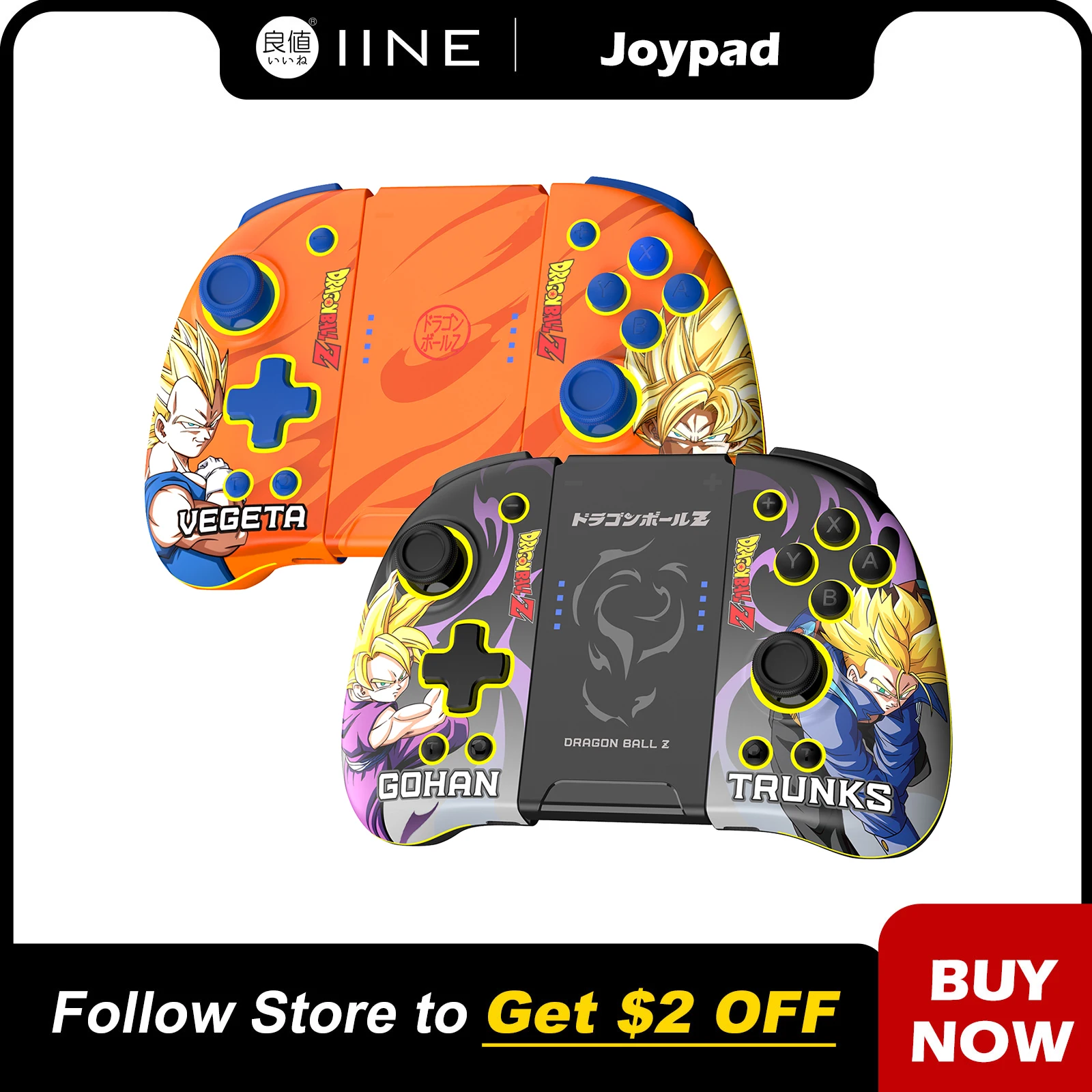 IINE Cartoon Design Neptune Joypad With Charging Grip Auto-Fire ALPS Joystick Mechanics Button Compatible Nintendo Swtich/OLED