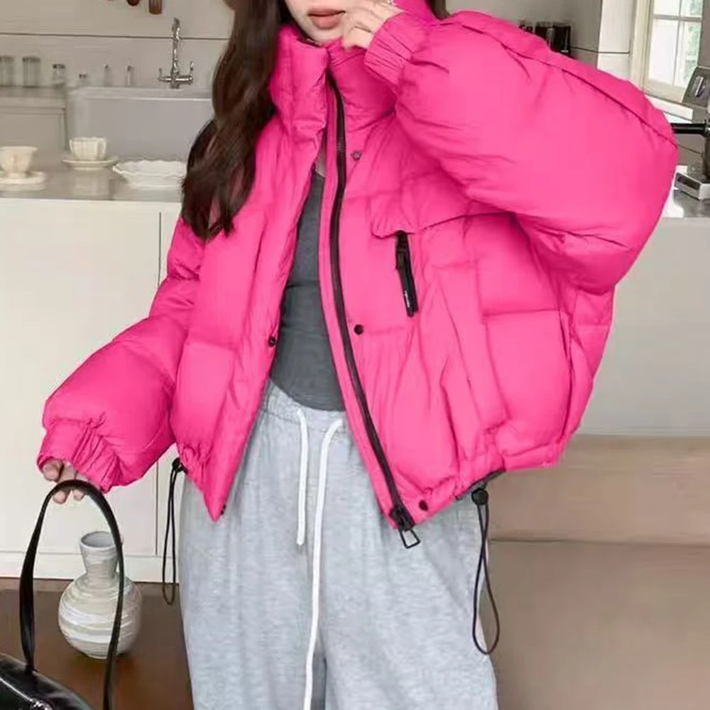 

Puff cotton clothes women's short 2025 new Korean version stand-up collar simple thickened good-looking bread clothes jacket