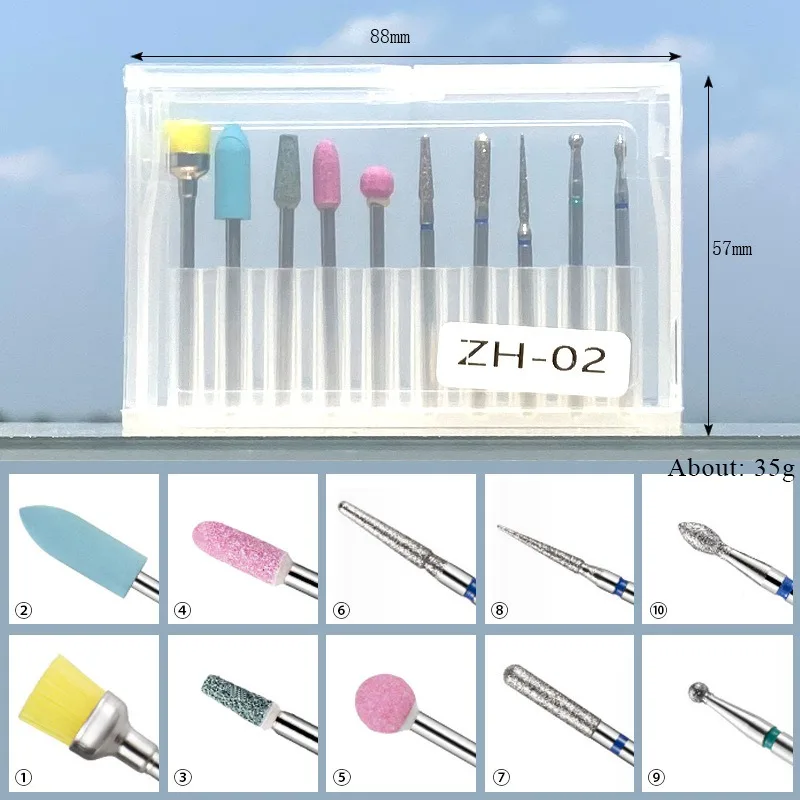 Punte da trapano per manicure russe Sistema di lucidatura delle unghie Kit di strumenti elettrici per unghie Attrezzatura professionale per nail art Design 5 in 1