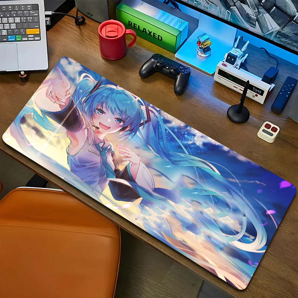 1pc Hatsune Miku Non-slip Mouse Pad Suitable For Office Computers Laptops E-sports Game Desk Mats XXL Keyboard