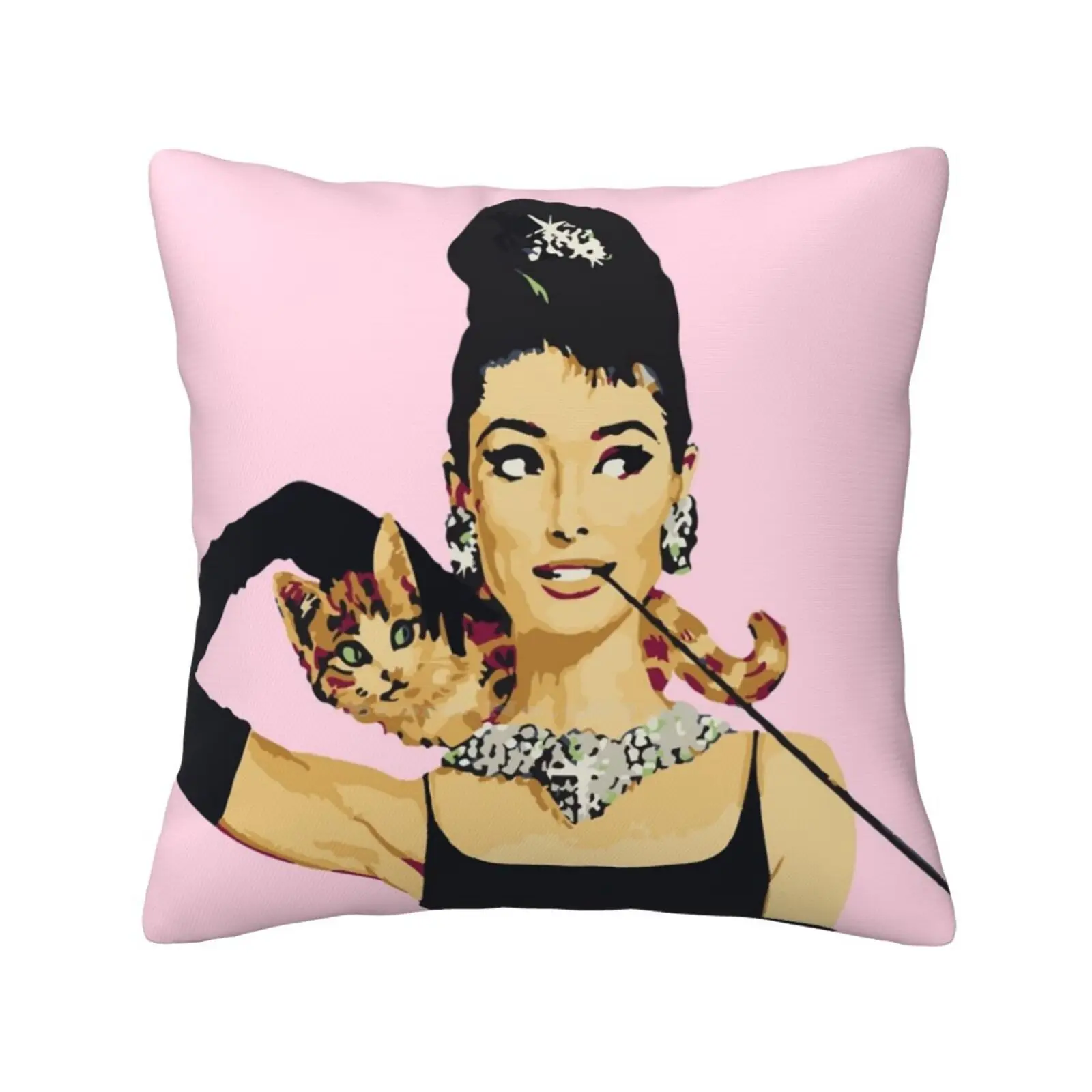 Breakfast At | Audrey Hepburn Ocre Gold Throw Cushion Pillow Cover Breakfast At Audrey Hepburn Celebrity Holly Golightly