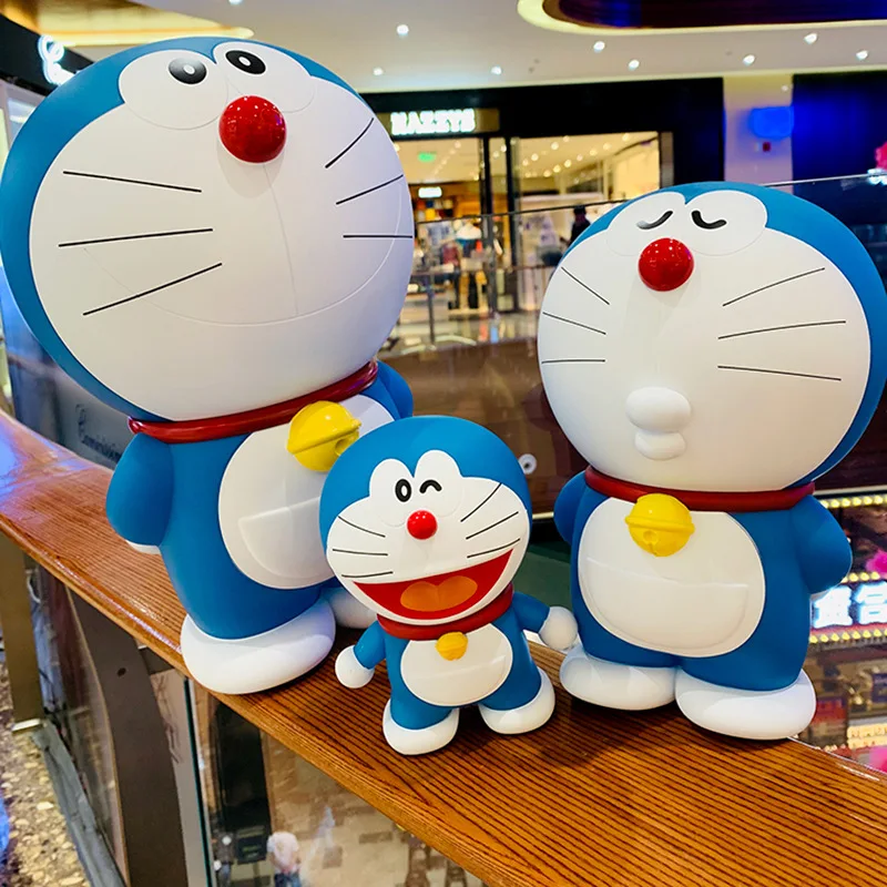 15.5-44cm Doraemon skarbonka dla dzieci dorosłych śliczne spadek dowód skarbonka Jingle Cat spersonalizowany Model Ornament prezent bożenarodzeniowy