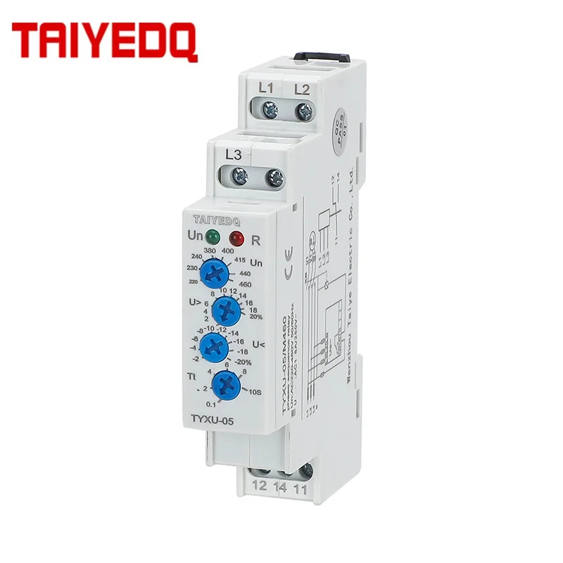AC220V-460V TYXU-05 Voltage Protection Relay With Phase Sequence Phase Failure Asymmetry Delay Time Function