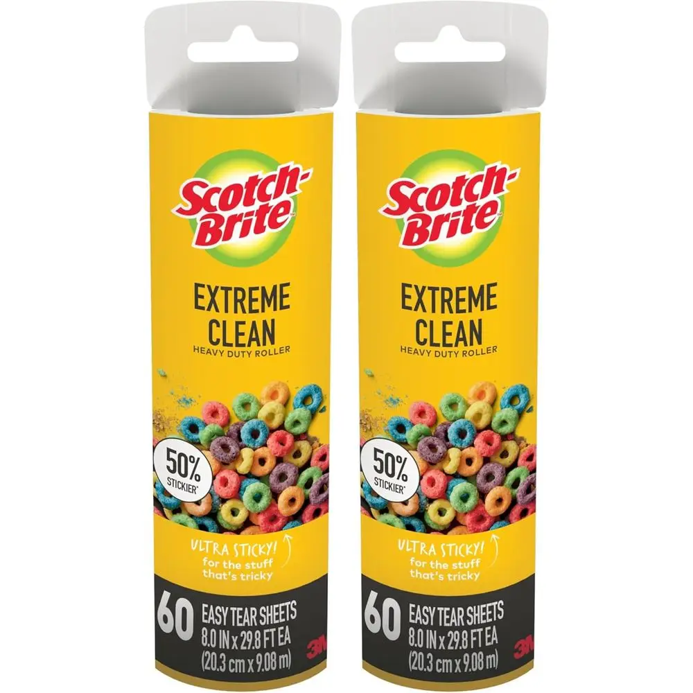 

Super Sticky Lint Roller Refills, 8in x 30ft, 50% More Adhesive, 60 Sheets Per Roll, 2 Packs Totaling 120 Sheets