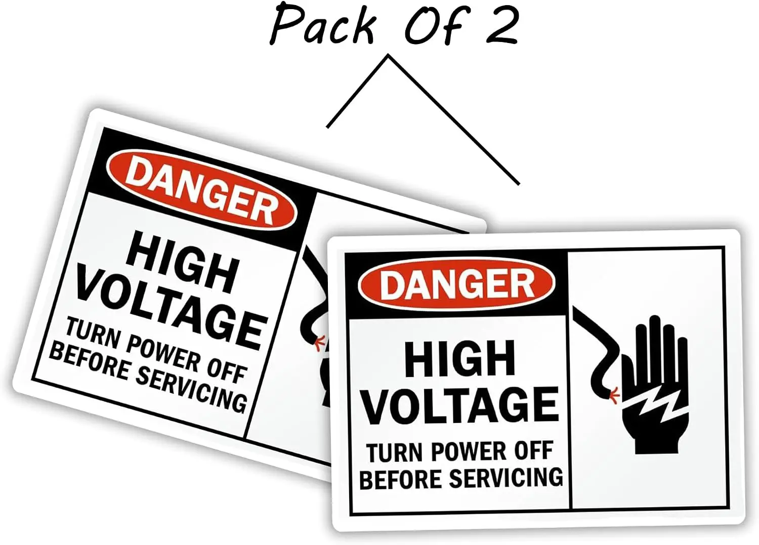 2 Pack Warning Shut Off Power Before Servicing PVC Vinyl Sticker For Electrical Cabinets Safety Notice Decal