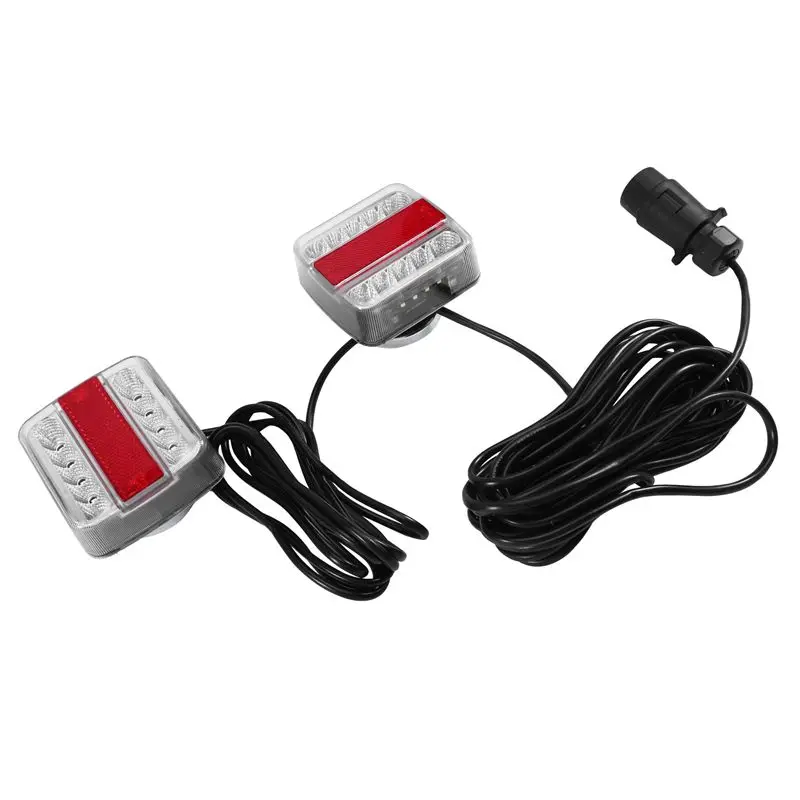License Plate Lamp Reflector Included 12V Rear Tow Trailer Tail Light 7 Pin Plug Brake Stop Indicator 1 Set For Trucks-ABQF