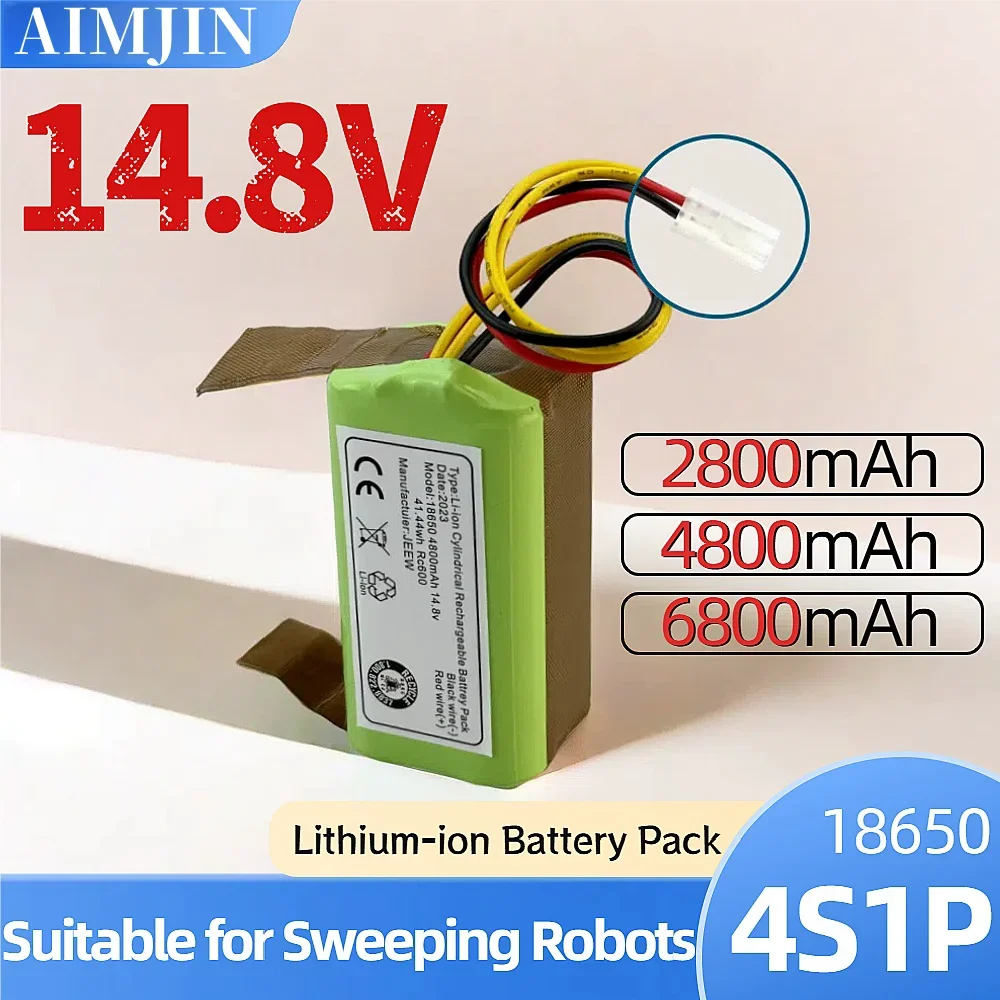 

4S1P Lithium-ion Rechargeable Battery Pack 14.8V 2800/4800/6800mAh Suitable for Sweeping Robots Battery Replacement