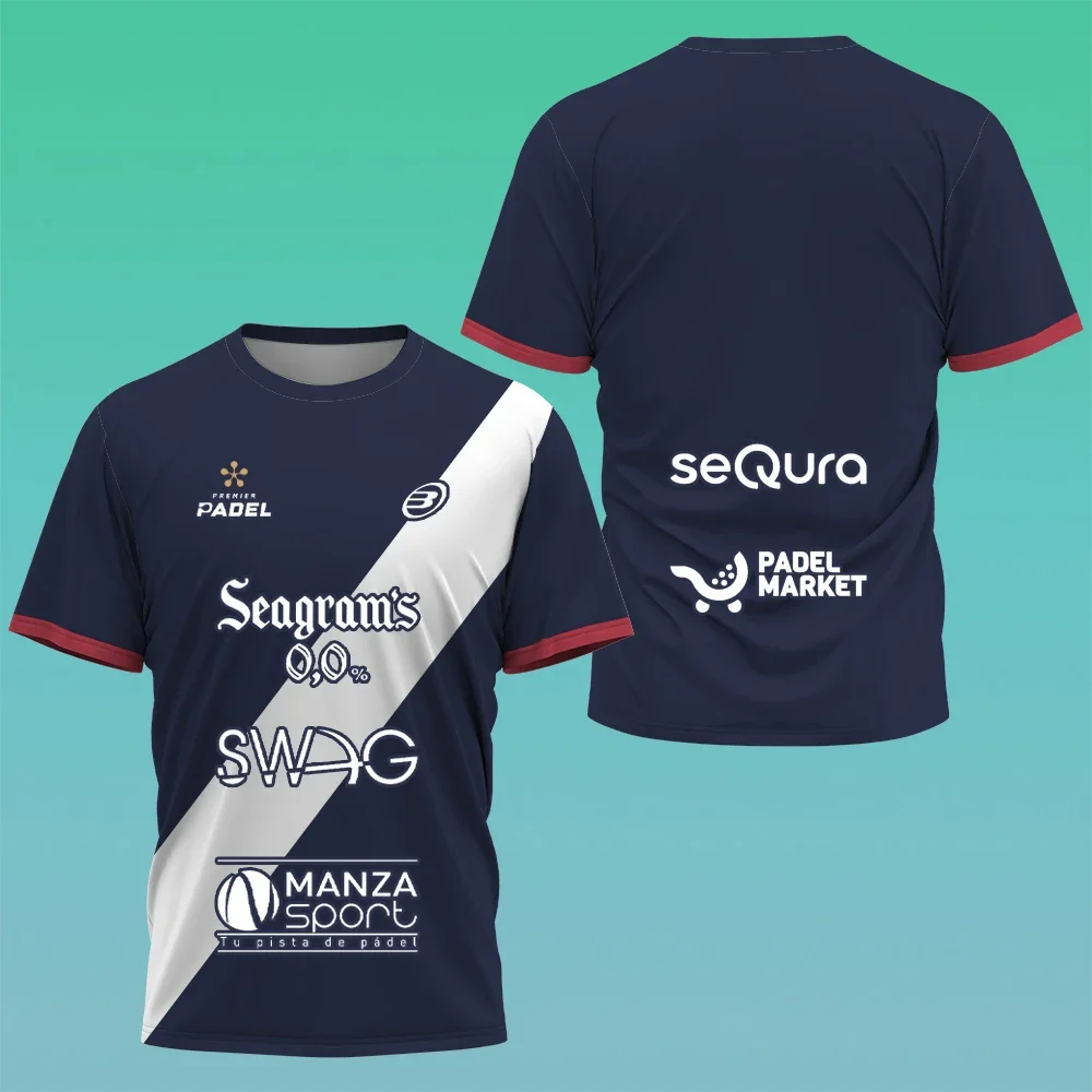 New Men's T-shirt Summer Fashion Tennis Print Short-sleeved Badminton Table Tennis Quick-drying Short-sleeved Men's Sportswear