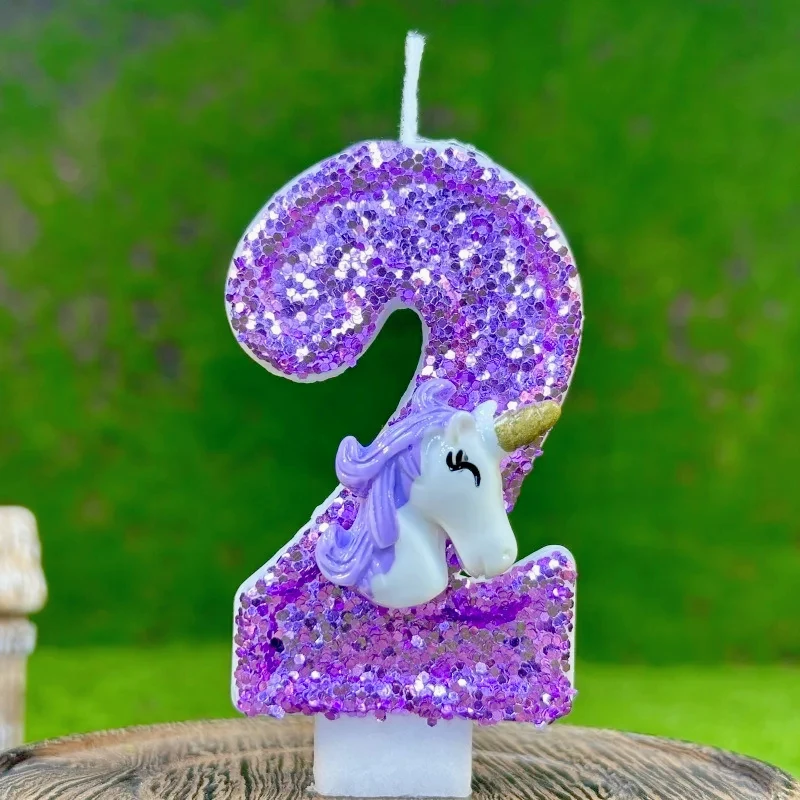 Creative Digital Birthday Candle Cake Party Decoration One Year DIY Unicorn, Cake Decoration Anniversary Celebration Supplies