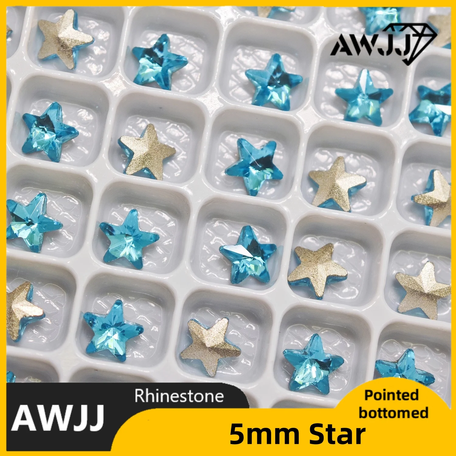 5mm Star-Shaped Crystal diamonds Pointed bottomed Decoration Gems Used for earrings necklaces Nail Jewelry accessory