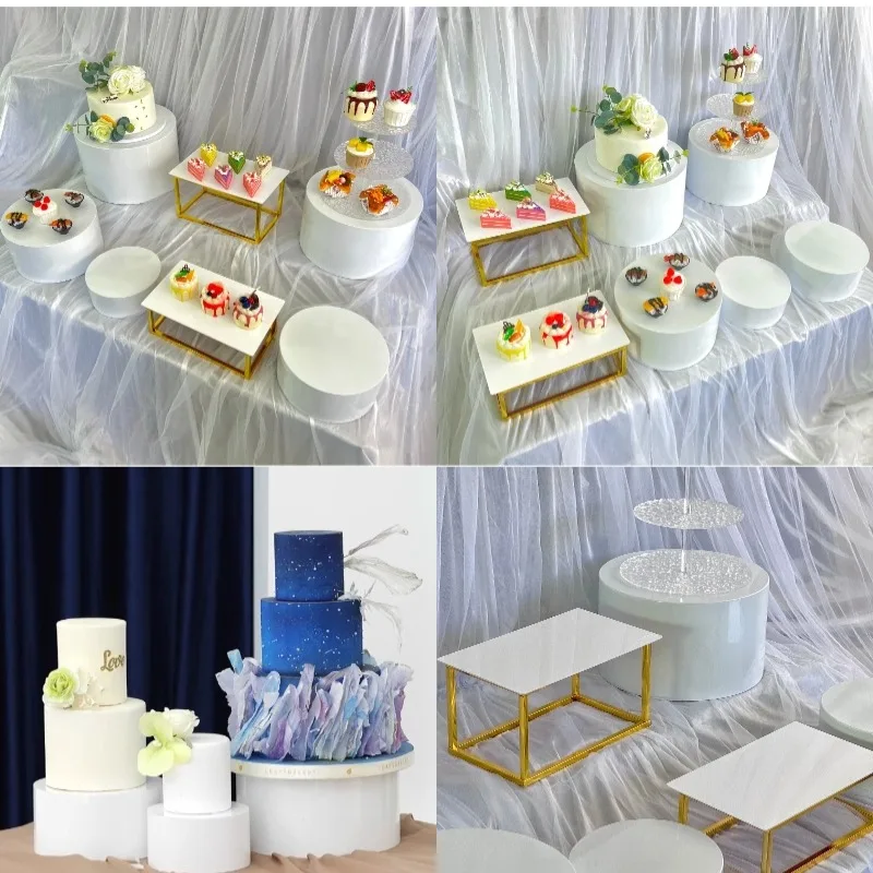 

Metal Cube Display Box Riser Buffet Candy Food Dessert Cake Cookie Bread Stand, Riser for Food Cosmetics Gifts Catering 8pcs