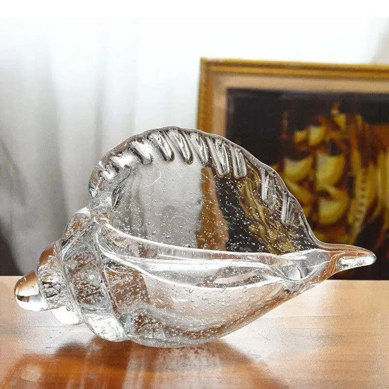 

Transparent Bubble Conch Statue Modern Design Glass Sculpture Crafts Room Aesthetic Decor Desk Decoration Ornaments