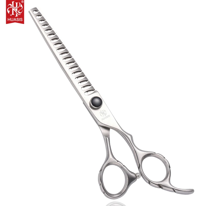 

HUASIS HU5 Japan 440C 7inch Chunker Professional Dog Trimming Scissors 18T Blender for Pet Groomers Free Shipping