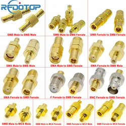 1PCS SMB to SMA/SMB/Q9 BNC/F/MCX Male/Female RF Connector Wifi Antenna Convertor SMB Male Female RF Coax Adapter Gold Plated