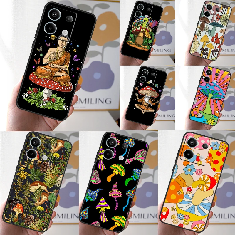 Magic Mushroom Alien Trippy Funda For Xiaomi Redmi Note 12 11 10 9 8 13 Pro Plus 12S 11S 10S 9S 10A 9C 10C 12C 13C Case