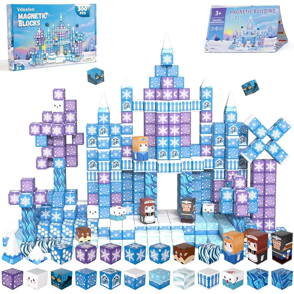 

Magnetic Building Blocks Set - 300 Pieces for Kids, Montessori STEM Toys, Ideal Gift for Ages 3-12