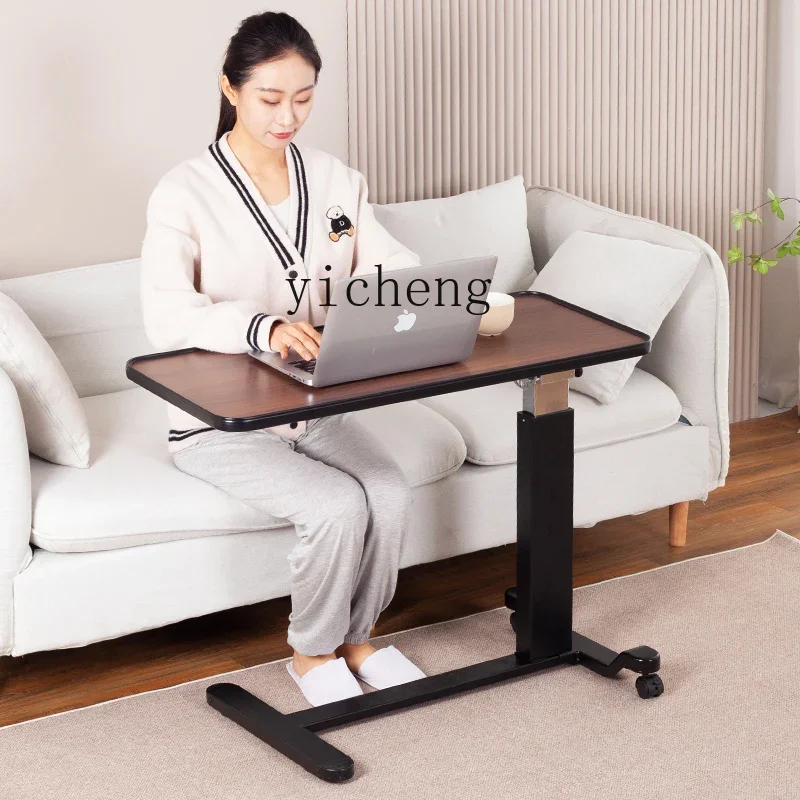 ZZ mobile dining table with wheel bedside table household bed foldable pneumatic lifting table computer desk office