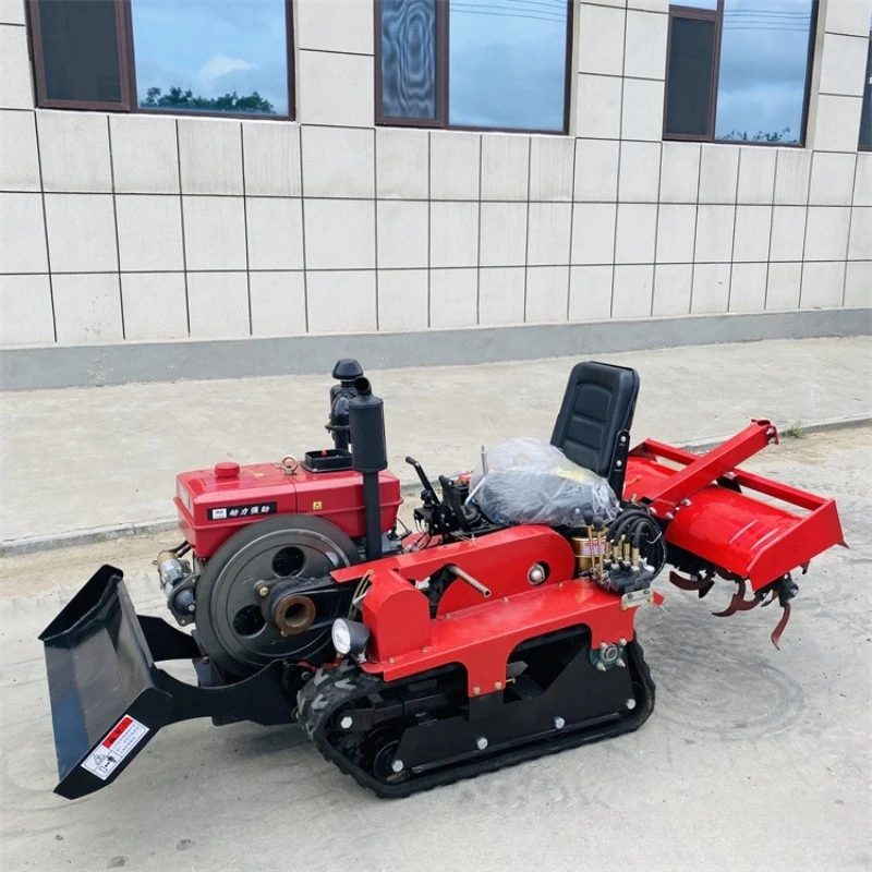 Straw returning crawler rotary  dual-purpose crawler rotary  for water and drought, crawler type cultivated land equipment
