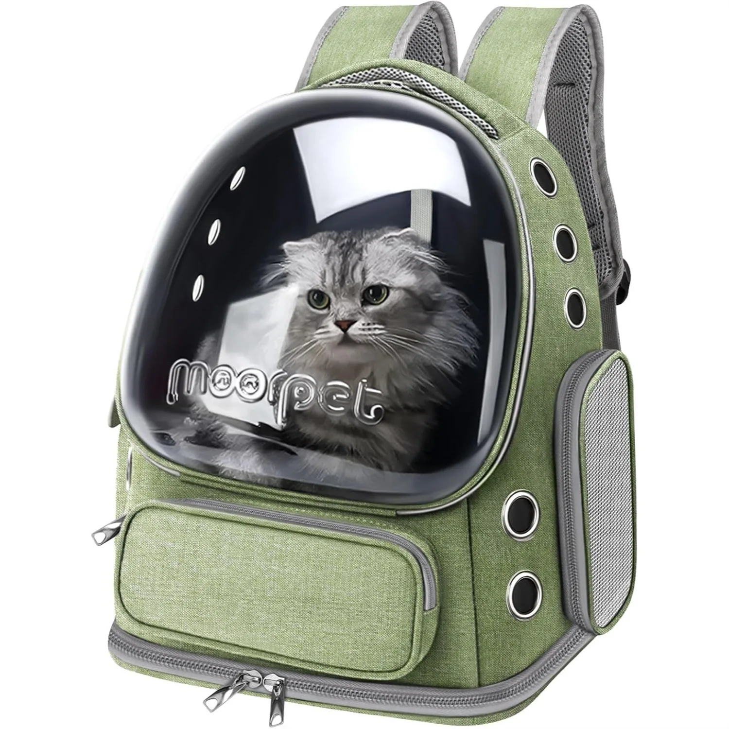 

Cat Backpack Carrier, Breathable Large Space Bubble Pet Backpack for Kitty Small Dog up to 20lbs, Transparent Foldable Travel