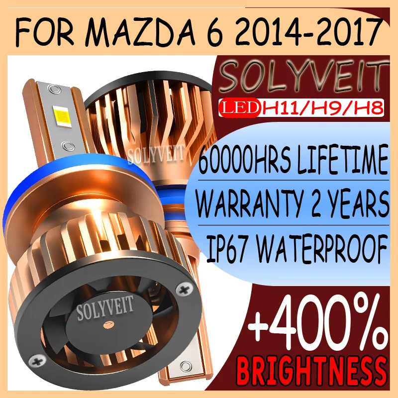 

All-Weather Protection for Rainy and Snowy Days Shockproof Instant Start No Delay LED Low Beam For Mazda 6 2014 2015 2016 2017