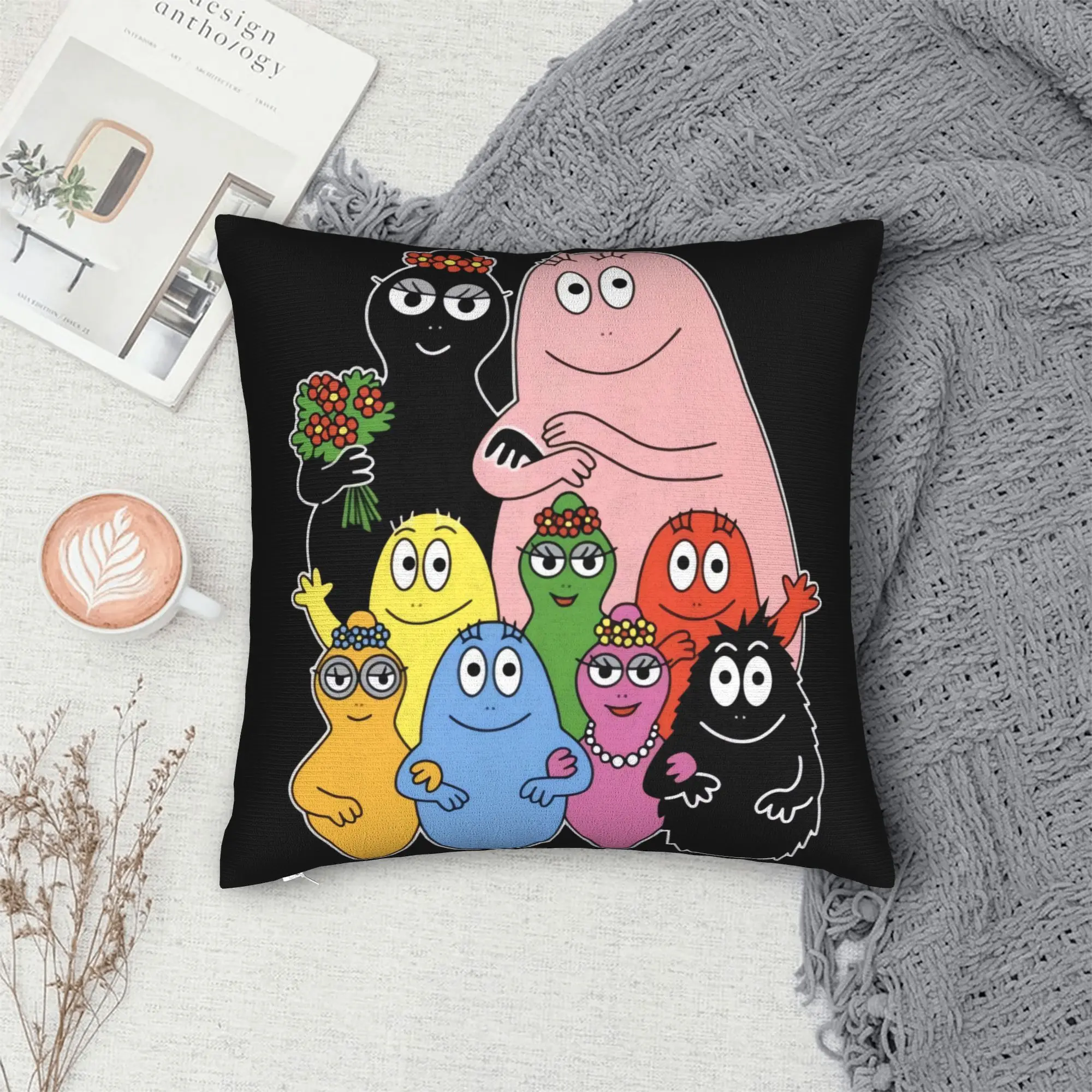 Pillow Cover Barbapapa Barbamama  Funny Pillow Case For Living Room Sofa Pillowcases