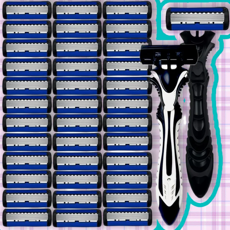 Razor Classic 6 Layer Safety Razor for Men's Shaving & Women's Hair Removal 6 Shaving Blades Manual Shaver