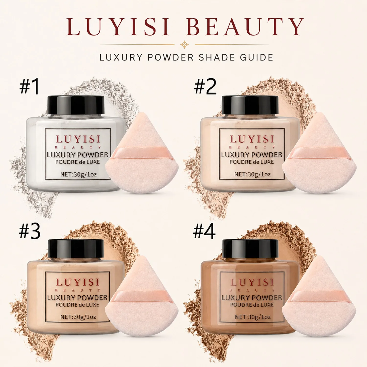 Beauty Luxury Loose Powder, Finishing&Setting Powder For Smooth Matte Skin,Translucent&Lightweight Face Powder,Long-Lasting.