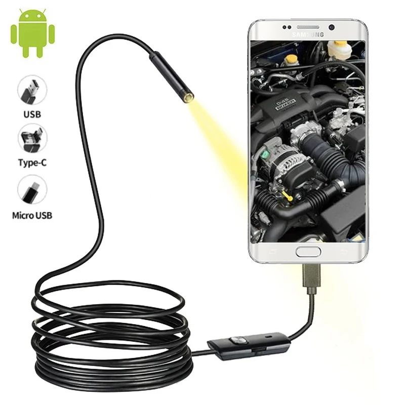 5.5mm 7mm Endoscope Camera HD Waterproof Micro IP67 Endoscopic for Laptop PC Android Mobile Cars Industrial USB Type C Cameras