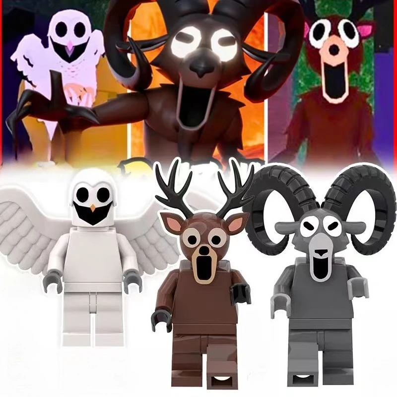 

Ужасы 99-ночей в лесу, блоки с оленями, строительные игрушки, набор блоков, лесной монстр, блоки с оленями, детский подарок на день рождения