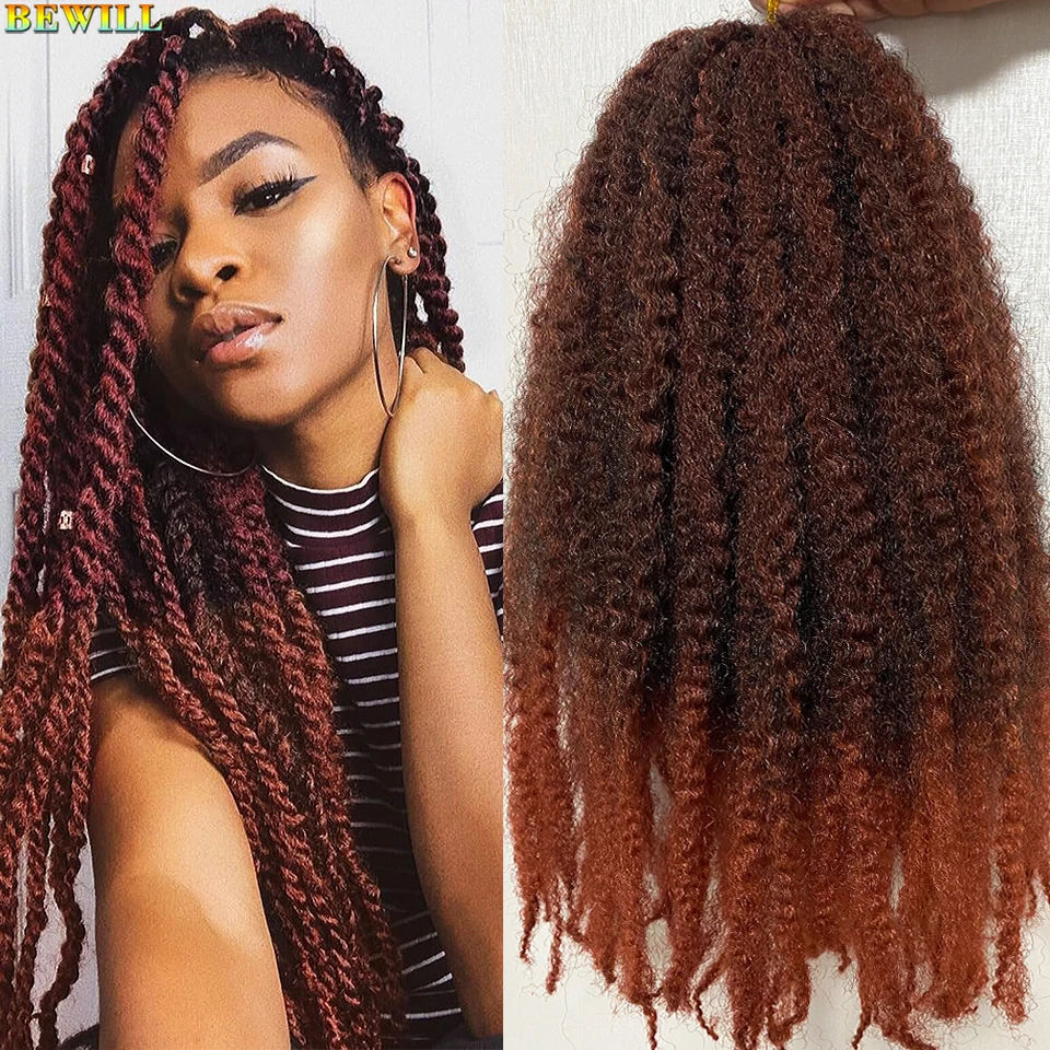 18 Inch Marley Kinky Braiding Hair Faux Locs Marley Twist Crochet Hair Afro Kinky Curly Crochet Braids Synthetic Braiding Hair