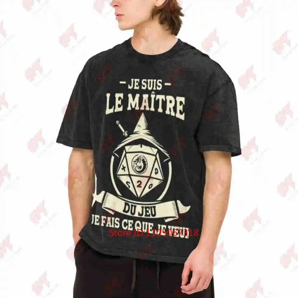 Master Roleplay Tabletop RPG D20 Die Vintage Washed Tee Pure Cotton T-Shirt