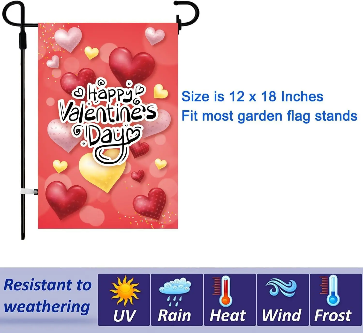 Double Sided Valentine's Day Flag Red and White Love Valentine Garden Flag 12 x 18 Inch Valentine House Flags for Holida LLO uui