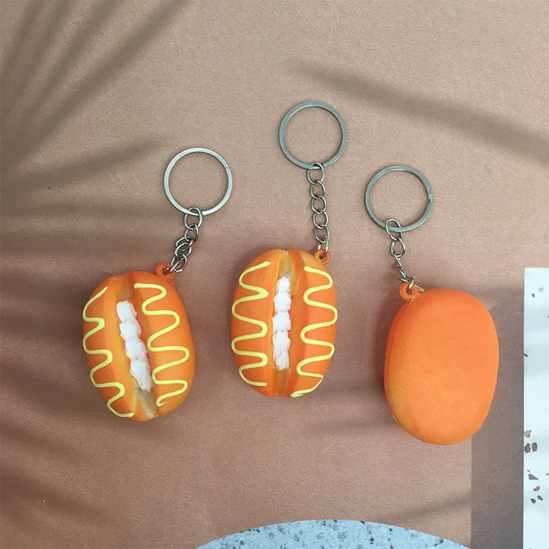 Novelty Fun Cute Simulation Cream Bread Slow Rebound Keychain Toy Decompression Decompression Toys Children Backpack Charm