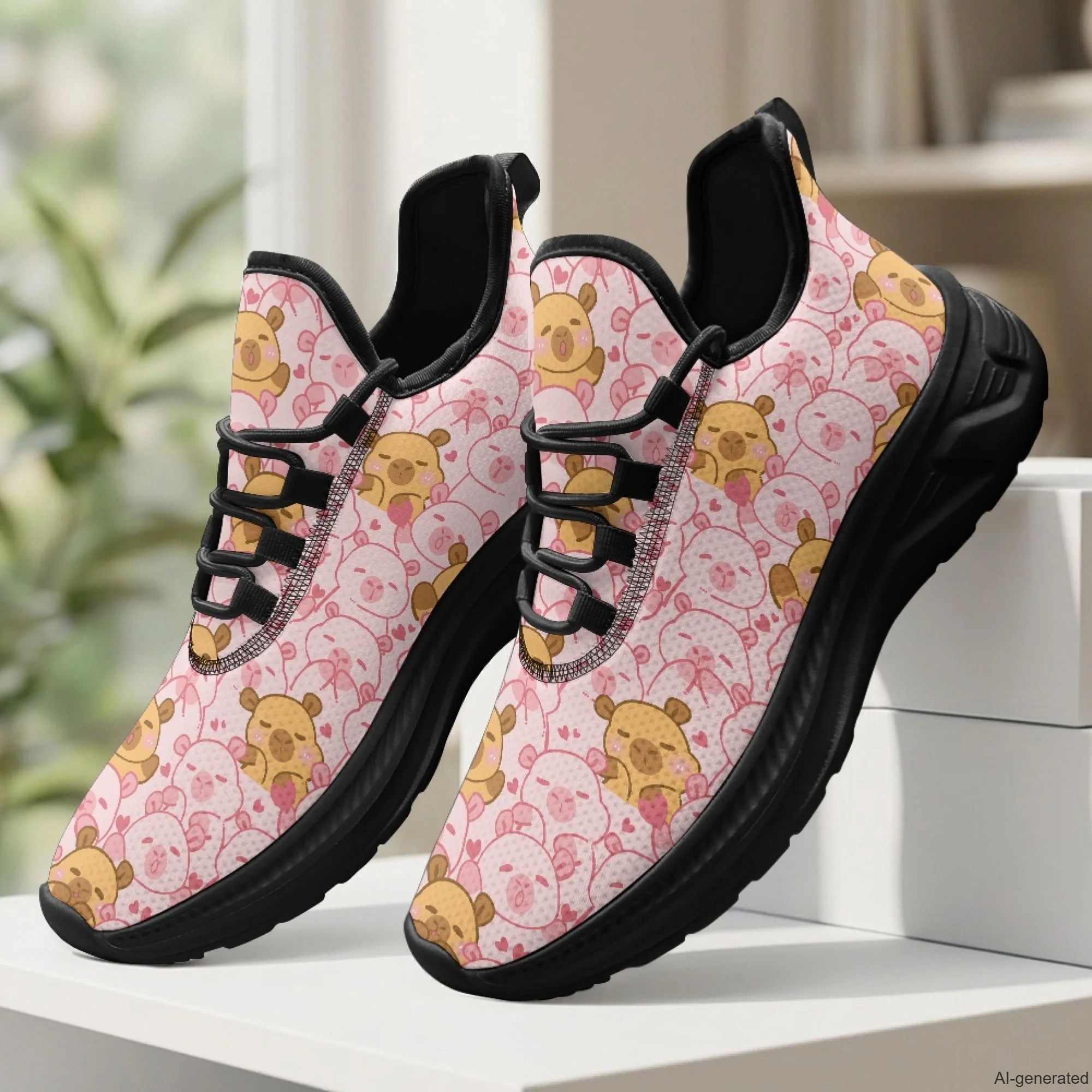 XIXIRIMIDO Womens Walking Shoes capybara Print Football Sneakers Mens Gym Sports Casual Fashion Shoes Trainers Shoes 35-48