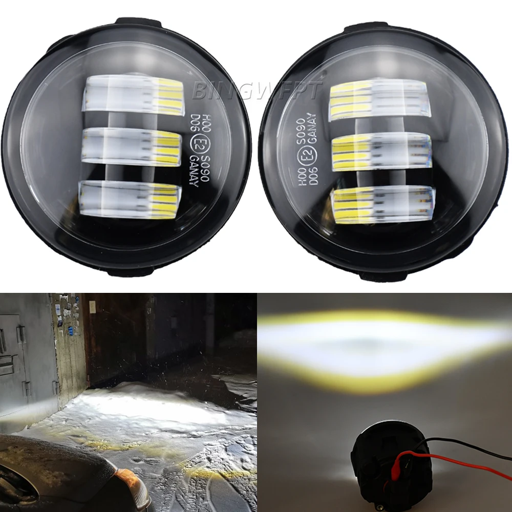 2PCS Fog Light Assembly For Nissan Tiida (C11) 2007-2012 Car Front Bumper Fog Lamp LED DRL Fog Daytime Running Fog Lamps H11 12V