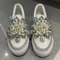 Crystal Shoes 3CM Platform Thick Bottom Hand Made Customize