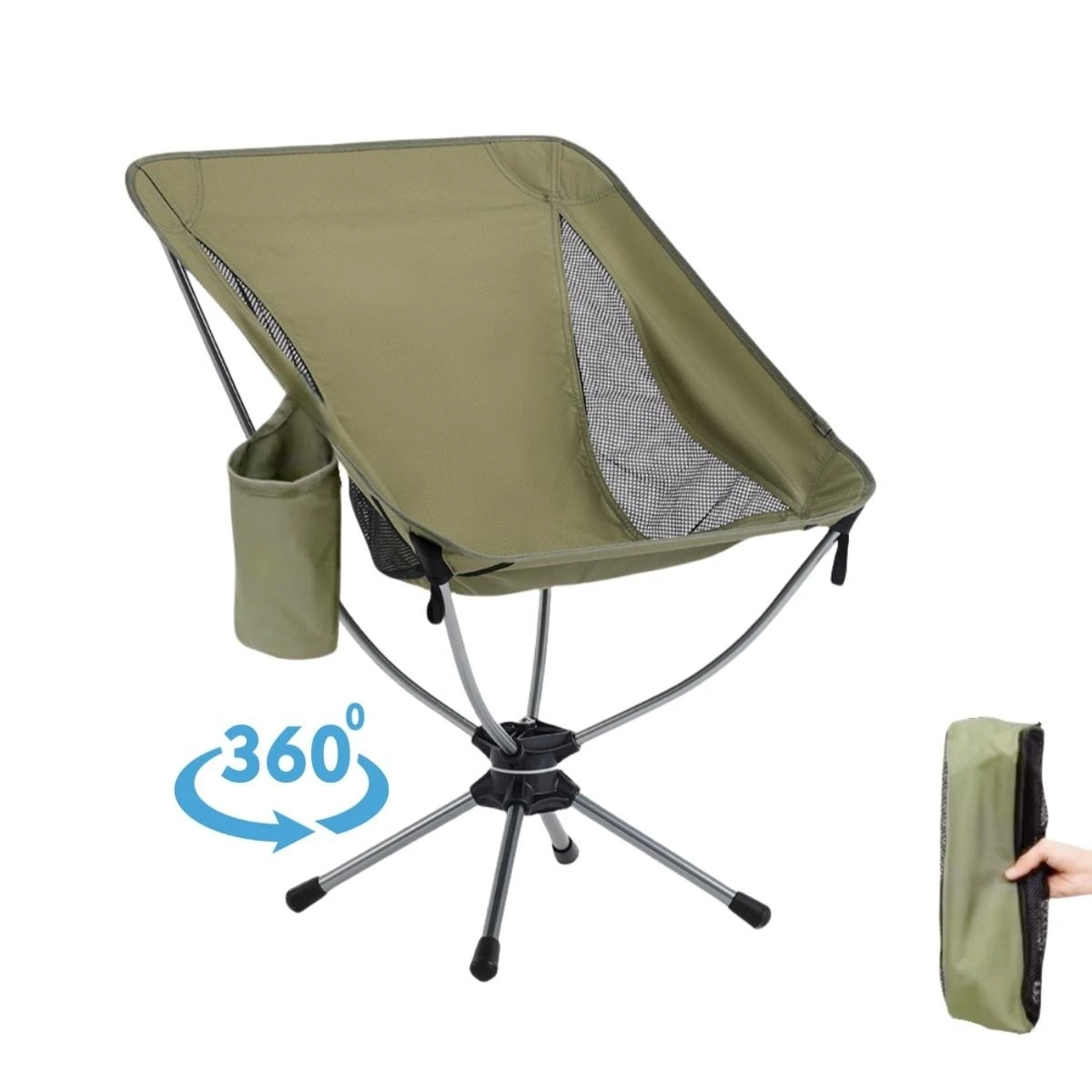 

Portable Lightweight 360 Degree Swivel Aluminium Folding Camping Chair for Outdoor Camping Fishing Beach Use for Travel