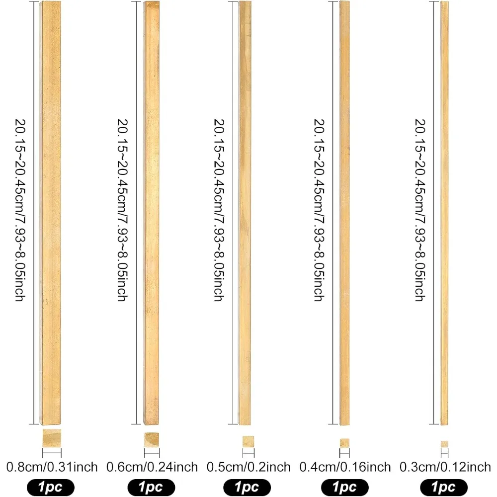 5PCS Brass Square Bar Stock 8