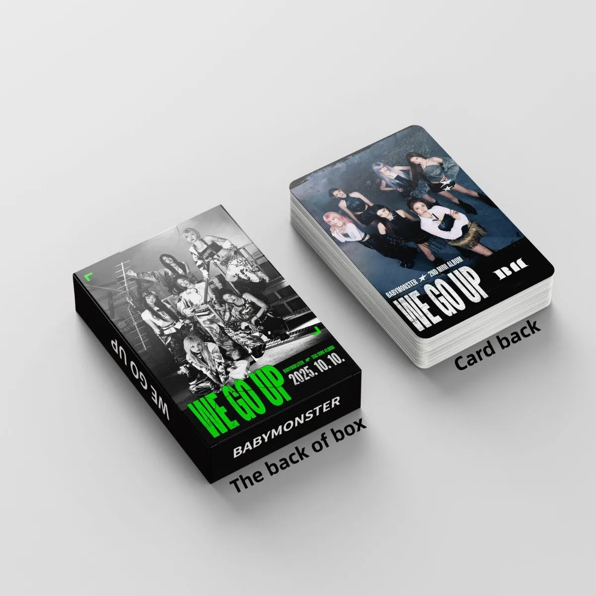 ألبوم KPOP BABYMONSTER WE GO UP مكون من 55 قطعة/المجموعة/مجموعة بطاقة صور عالية الجودة طراز INS مزدوجة الجانبين مطبوعة بطاقة LOMO هدايا ASA AHYEON RUKA