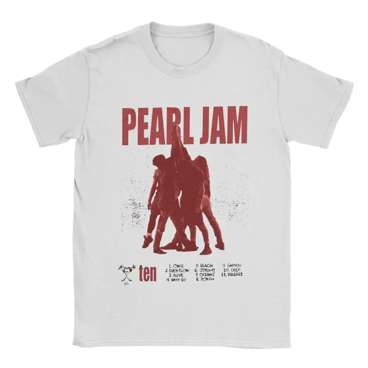 

Pearl Jam Men's T-shirt Trendy Band Fashion Print T-shirt 100% Pure Cotton High-quality Short-sleeved Top for Summer