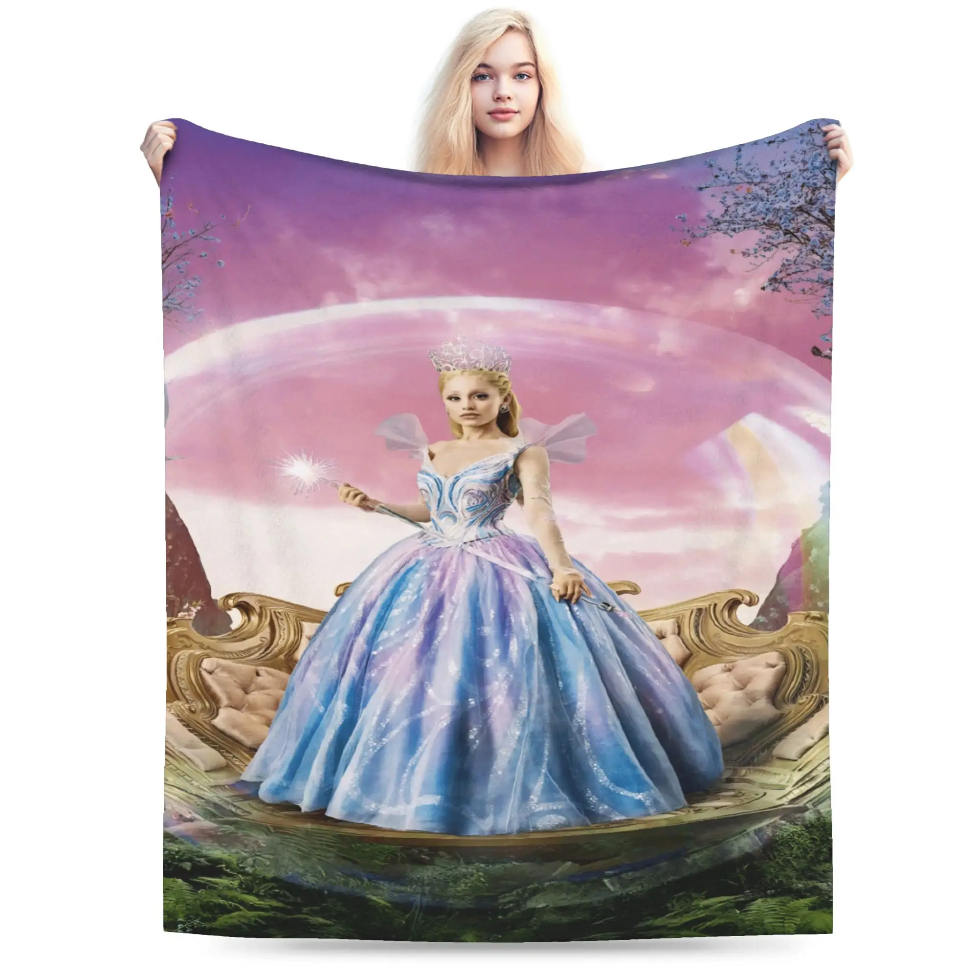 W-Wicked 2 Musical Movie Glinda Elphaba Flannel Blankets Autumn  Warm Soft Throw Blanket Funny Bedspread Sofa Bed Cover