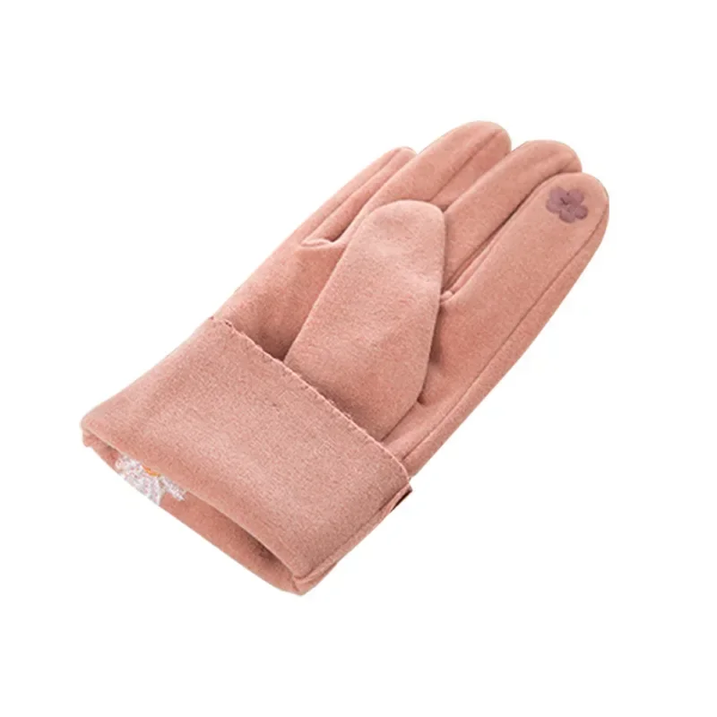 Fashion  Glove Women Vintage Winter Touch Screen Full Finger Warm Windproof Cycling Driving Female Lady Gloves Mittens