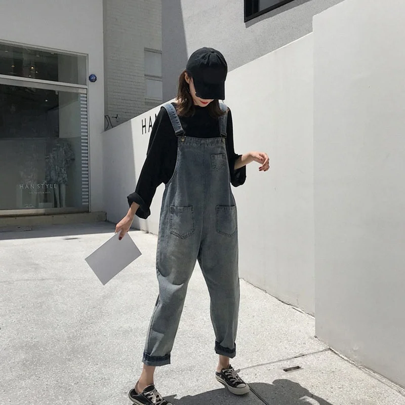 

Женский джинсовый комбинезон с высокой талией, маленький размер, винтажный, на бретелях, рабочий, с широкими штанинами, фасон «морковки», антивозрастной, длина 7/8