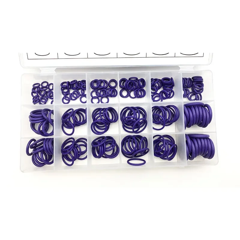 Purple CS1.78-3.53mm NBR O Ring 270Pcs Watertight Oil Resistant Nitrile Seal Box For Daily Hardware Maintenance