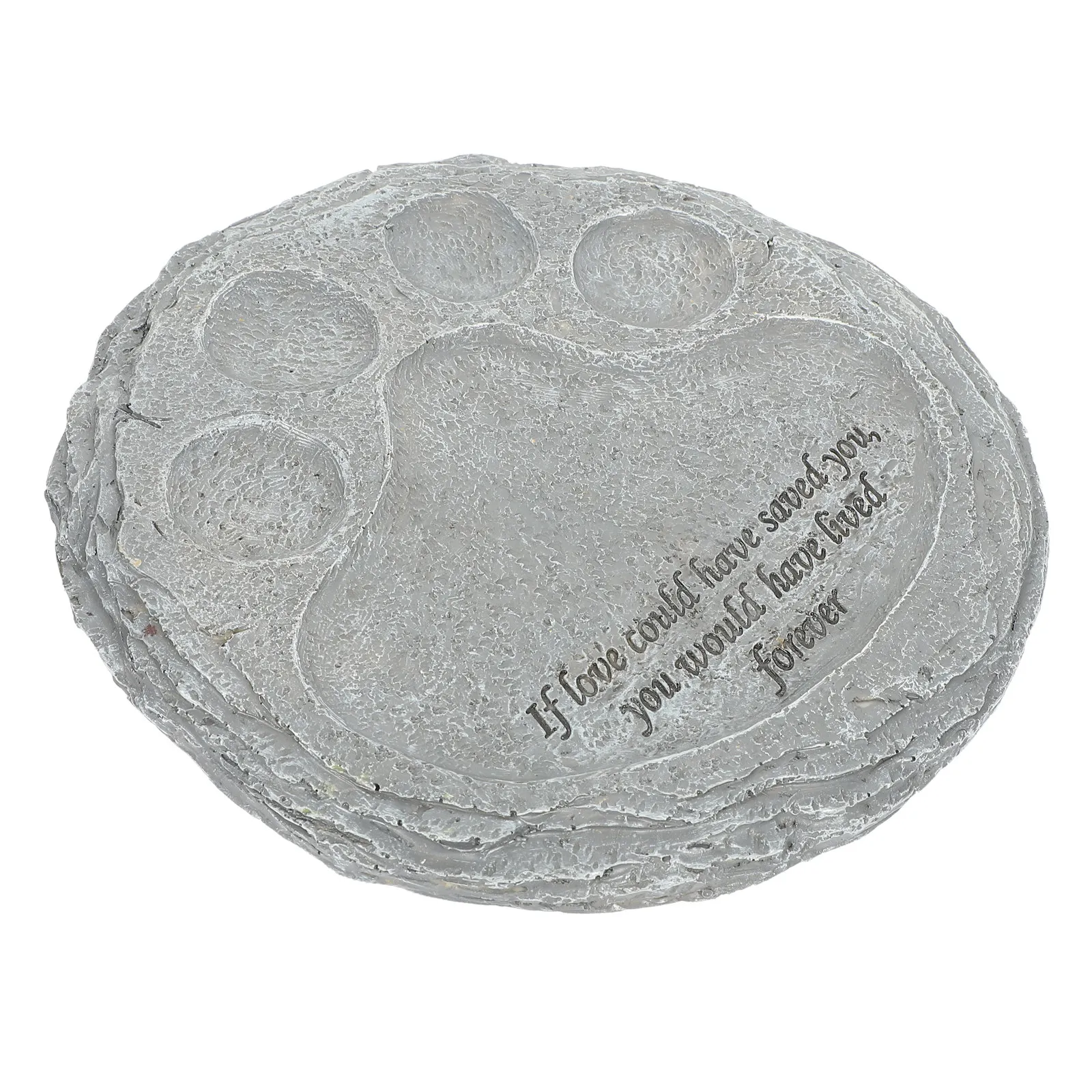 Piedra Conmemorativa de Resina para Mascotas con Diseño de Huella y Espacio para Foto, Decoración para Jardín, Porche, Patio, Balcón, Regalo Conmemorativo para Perros