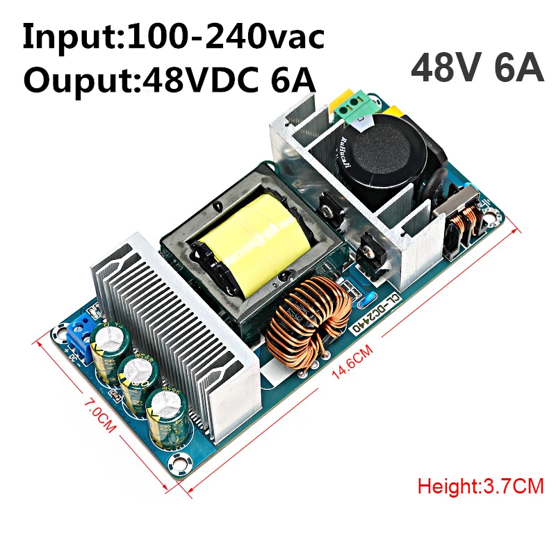 

DC 48V 6A Power Supply Module Input voltage 100-240vac switching power supply module AC-DC ndustrial bare board