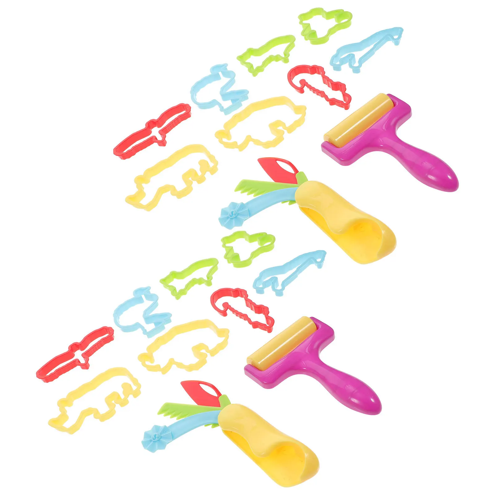 Ensemble de moules en argile de couleur pour enfants, 20 pièces, moules à pâte à modeler, outils de cuisson de dessin animé, Kit d'activités artisanales