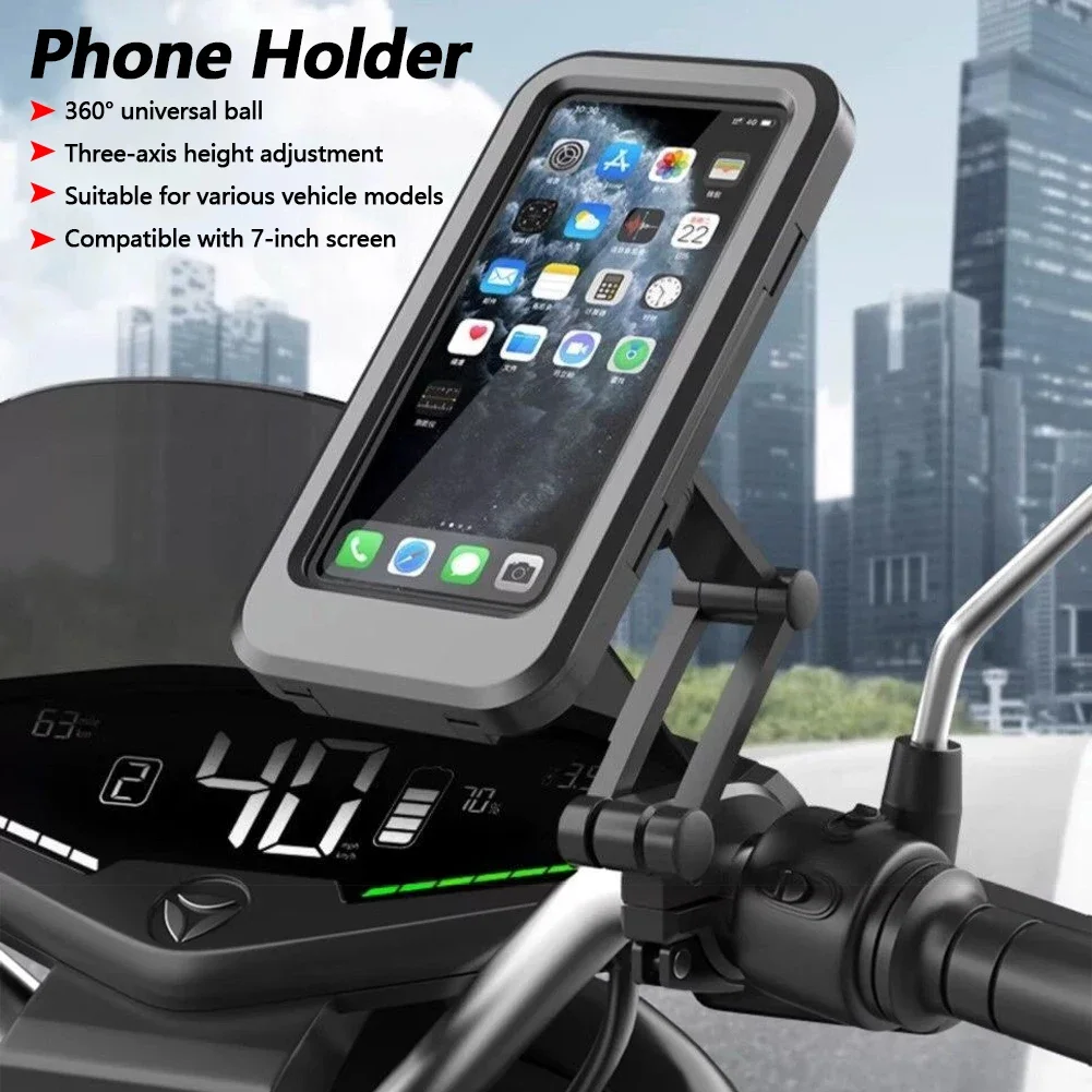 

360 ° Поворотное крепление для телефона на мотоцикл/велосипед, регулируемый держатель GPS для мобильных телефонов и навигационных приложений, универсальный, водонепроницаемый